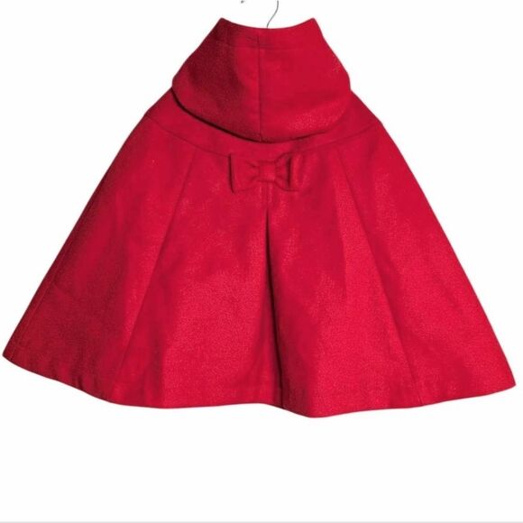 Gymboree All Dressed Up Red Fleece Hooded Cape Poncho Formal Girls 5T - Picture 2 of 6